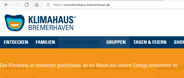 Screenshot Webseite Klimahaus